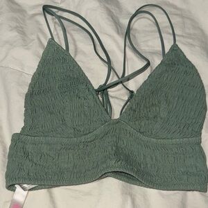 PINK Victoria's Secret Smocked Sage Green Strappy Bralette